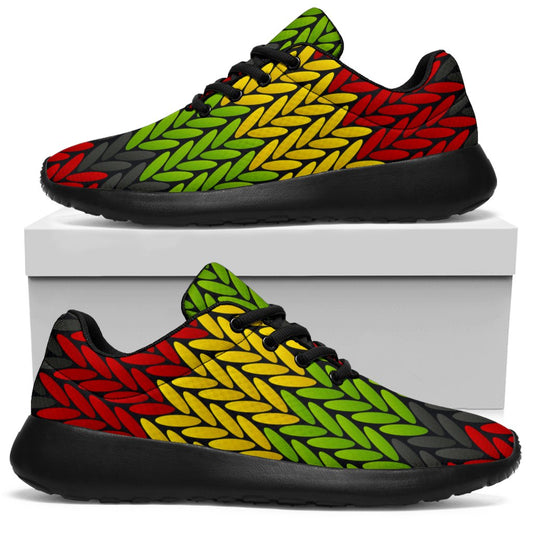 Knitted Style Reggae Pattern Print Sport Shoes GearFrost
