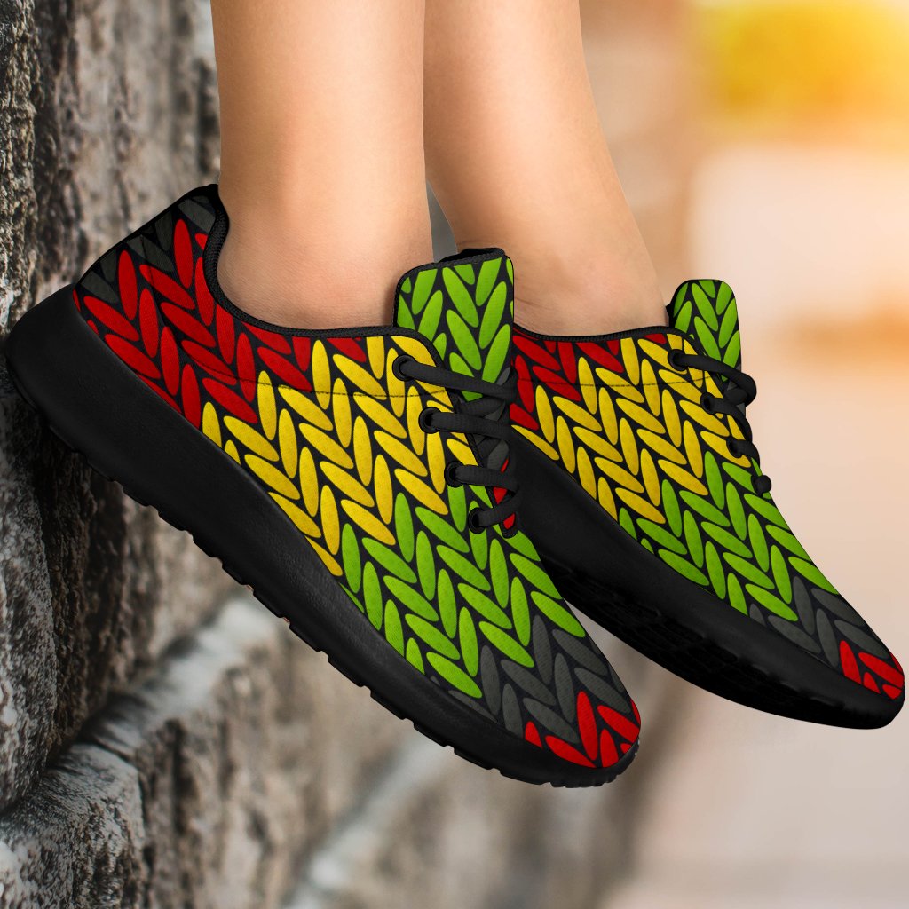 Knitted Style Reggae Pattern Print Sport Shoes GearFrost