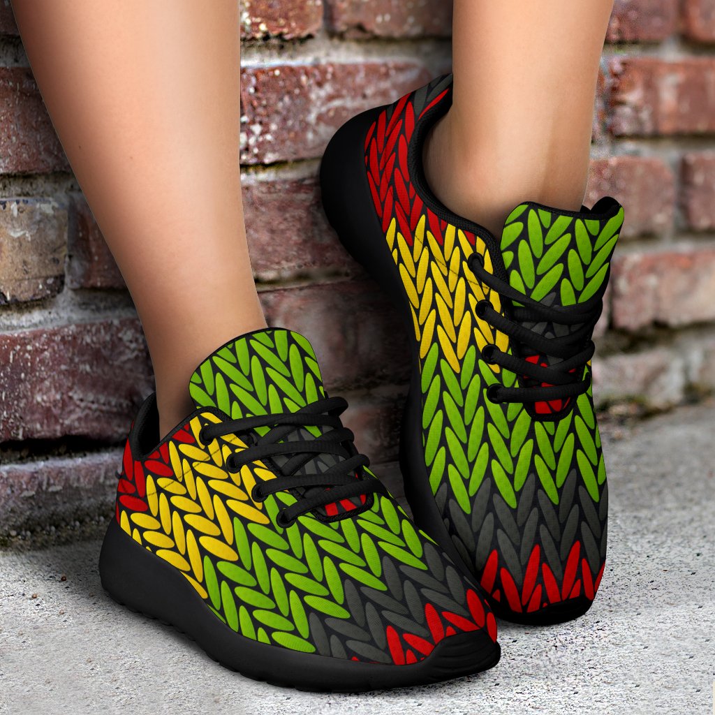 Knitted Style Reggae Pattern Print Sport Shoes GearFrost