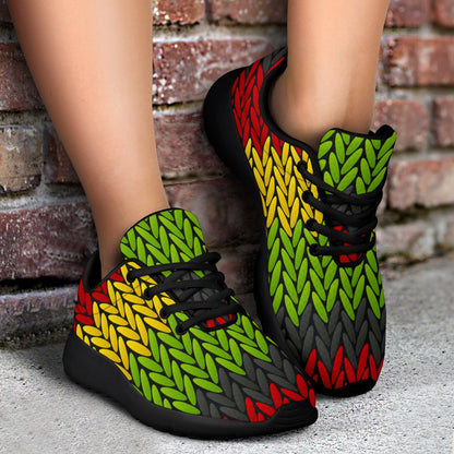 Knitted Style Reggae Pattern Print Sport Shoes GearFrost