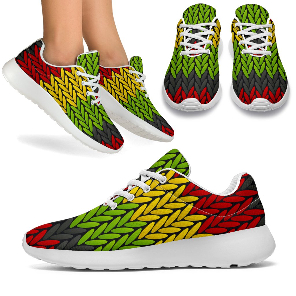 Knitted Style Reggae Pattern Print Sport Shoes GearFrost