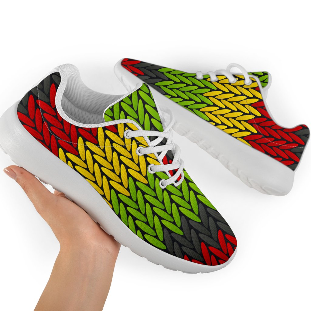 Knitted Style Reggae Pattern Print Sport Shoes GearFrost