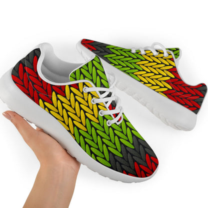 Knitted Style Reggae Pattern Print Sport Shoes GearFrost