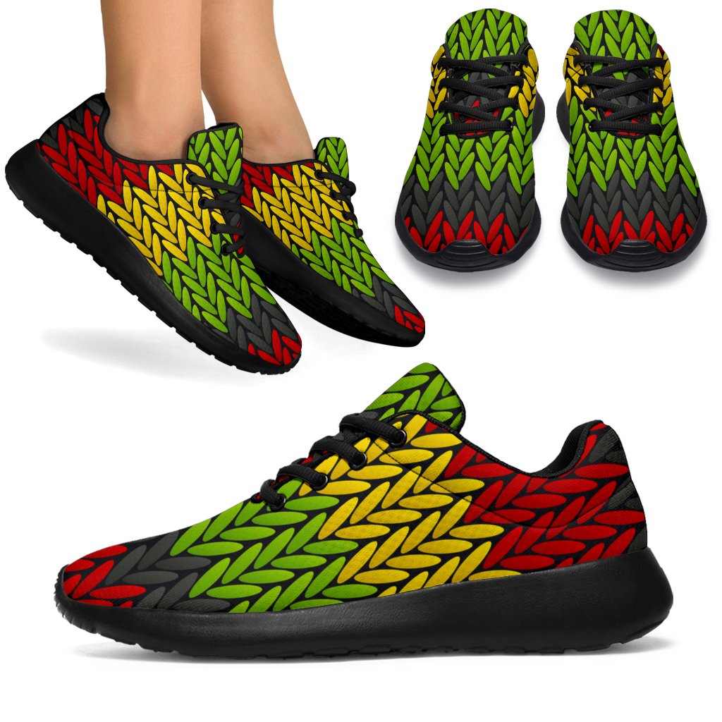 Knitted Style Reggae Pattern Print Sport Shoes GearFrost