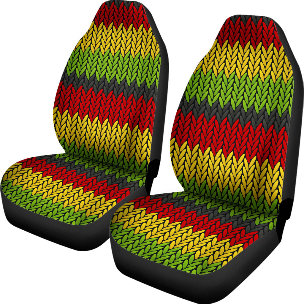 Knitted Style Reggae Pattern Print Universal Fit Car Seat Covers