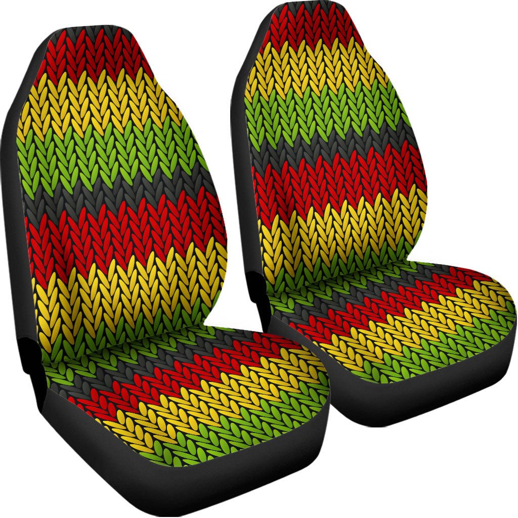 Knitted Style Reggae Pattern Print Universal Fit Car Seat Covers