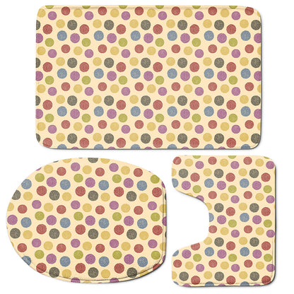 Knitting Yarn Pattern Print 3 Piece Bath Mat Set