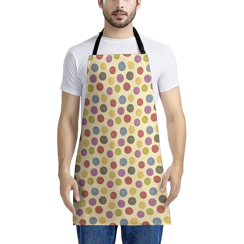 Knitting Yarn Pattern Print Apron