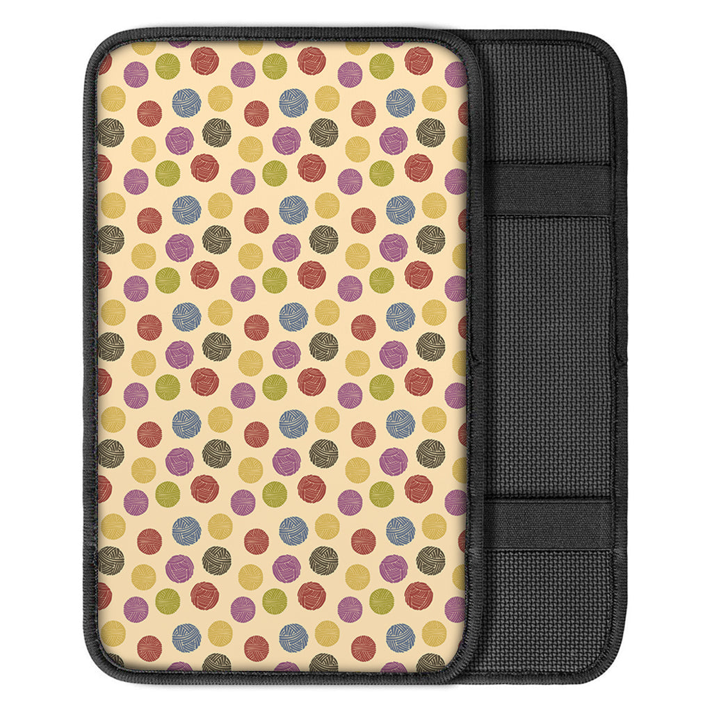 Knitting Yarn Pattern Print Car Center Console Cover