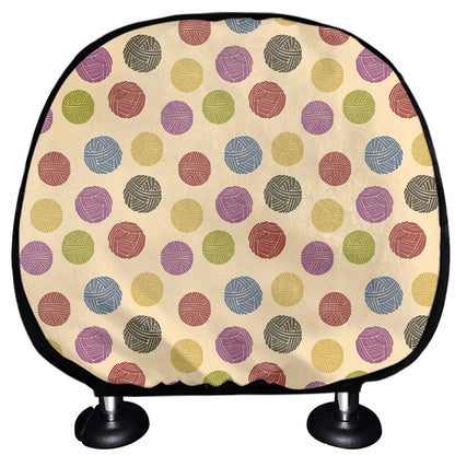 Knitting Yarn Pattern Print Car Headrest Covers