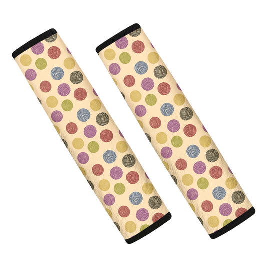Knitting Yarn Pattern Print Car Seat Belt Covers