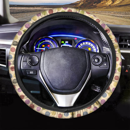 Knitting Yarn Pattern Print Car Steering Wheel Cover