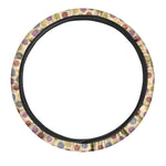 Knitting Yarn Pattern Print Car Steering Wheel Cover