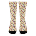 Knitting Yarn Pattern Print Crew Socks