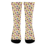 Knitting Yarn Pattern Print Crew Socks