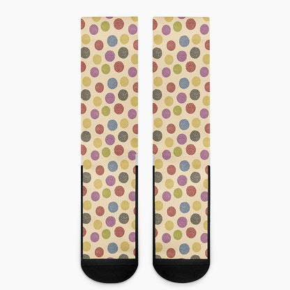 Knitting Yarn Pattern Print Crew Socks