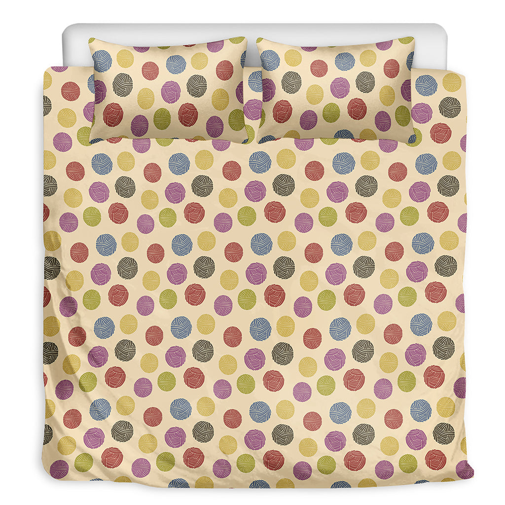 Knitting Yarn Pattern Print Duvet Cover Bedding Set
