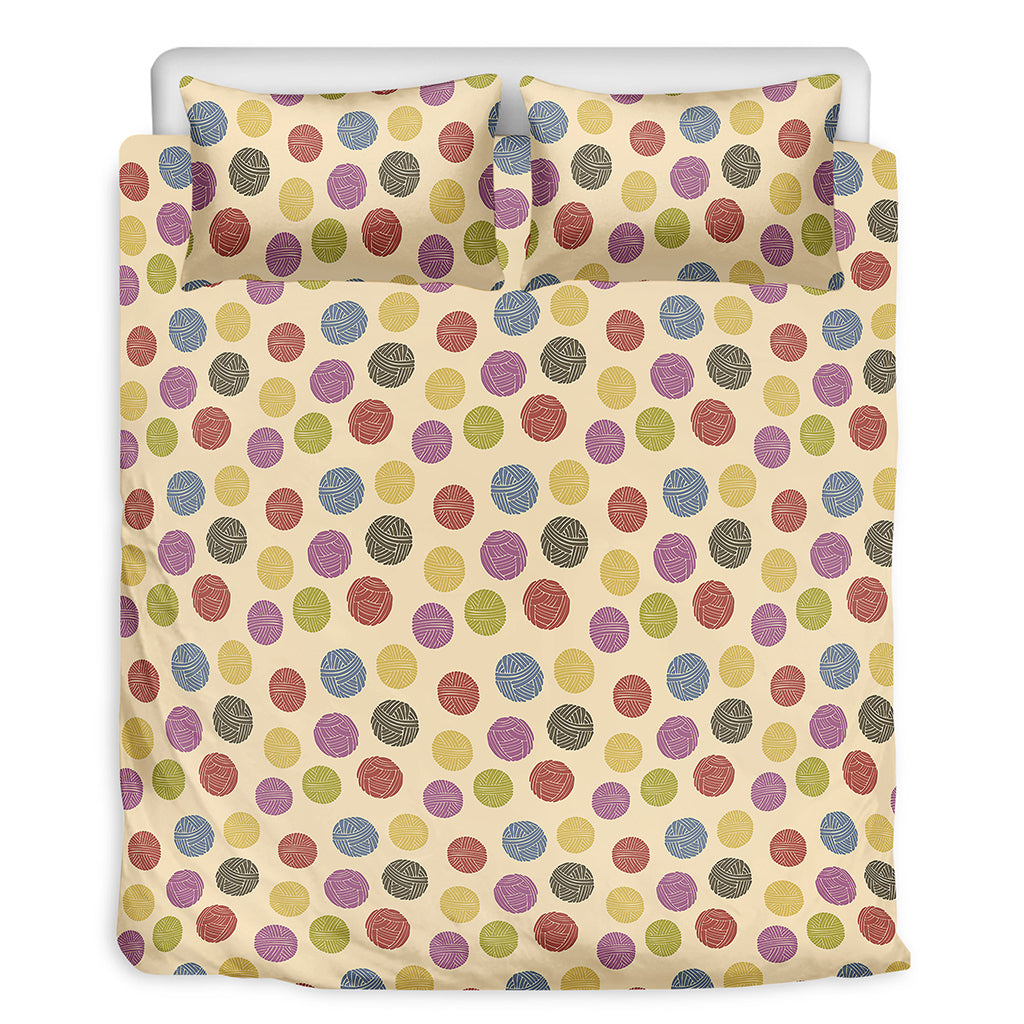 Knitting Yarn Pattern Print Duvet Cover Bedding Set