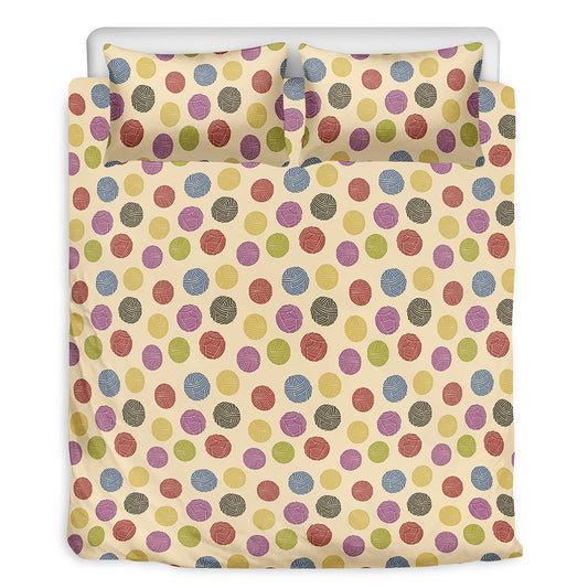 Knitting Yarn Pattern Print Duvet Cover Bedding Set