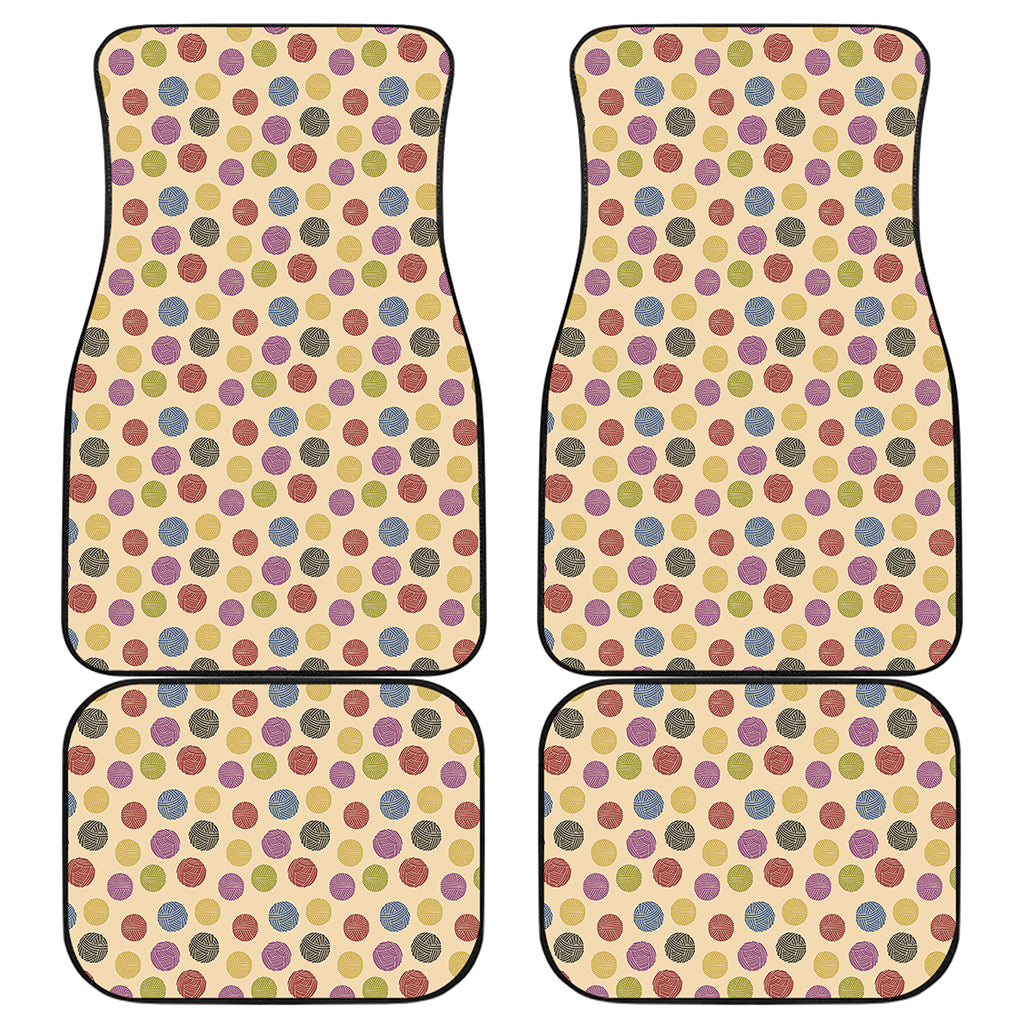 Knitting Yarn Pattern Print Front and Back Car Floor Mats