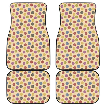 Knitting Yarn Pattern Print Front and Back Car Floor Mats