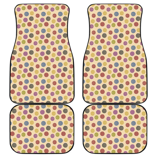 Knitting Yarn Pattern Print Front and Back Car Floor Mats