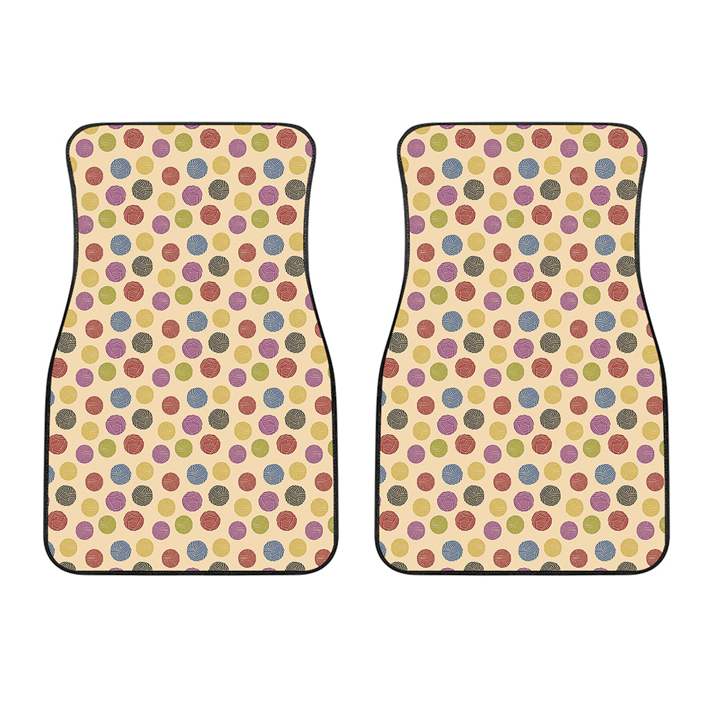 Knitting Yarn Pattern Print Front Car Floor Mats