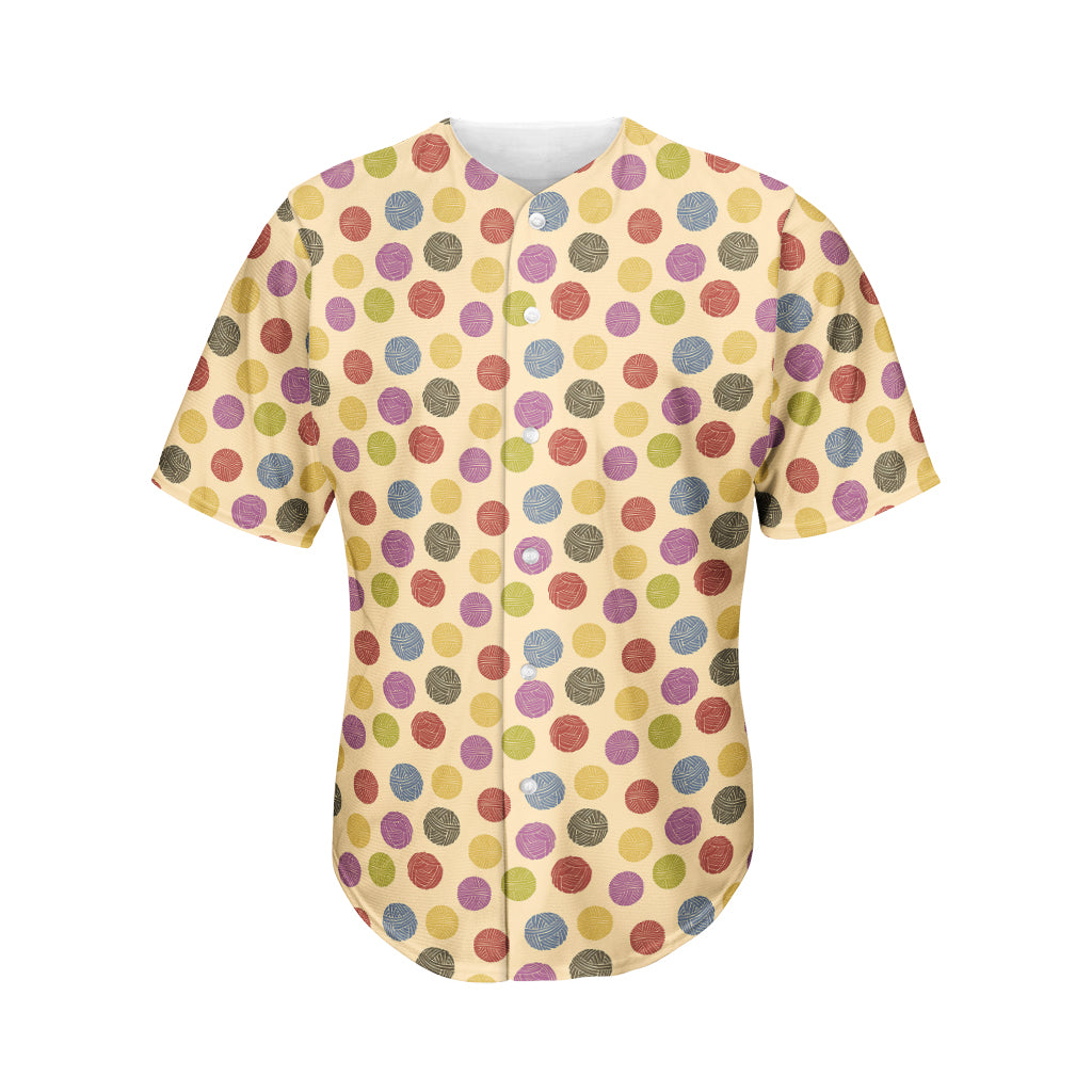 Knitting Yarn Pattern Print Men's Baseball Jersey