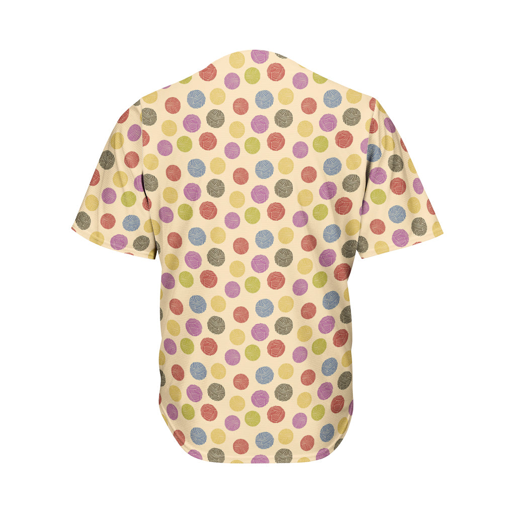 Knitting Yarn Pattern Print Men's Baseball Jersey