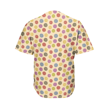 Knitting Yarn Pattern Print Men's Baseball Jersey
