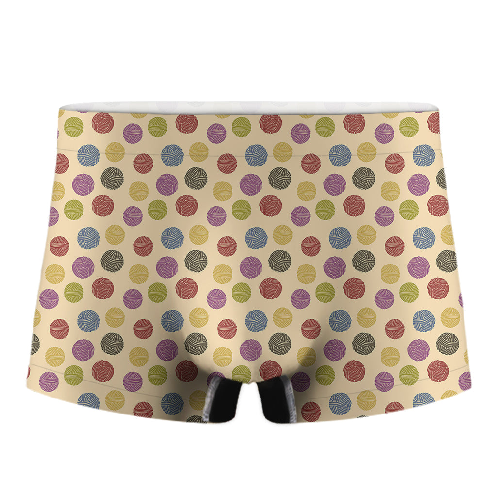 Knitting Yarn Pattern Print Men's Boxer Briefs