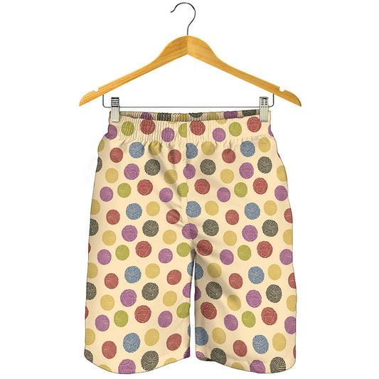 Knitting Yarn Pattern Print Men's Shorts