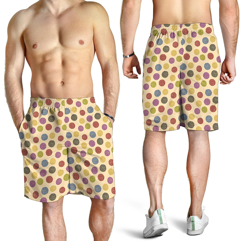 Knitting Yarn Pattern Print Men's Shorts