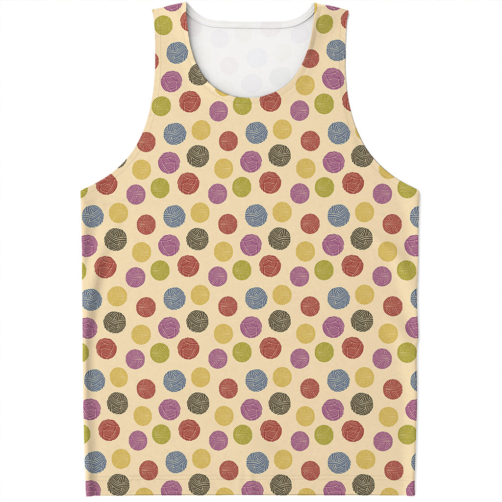 Knitting Yarn Pattern Print Men's Tank Top