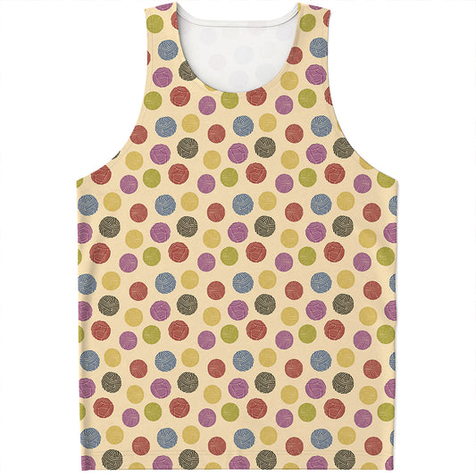 Knitting Yarn Pattern Print Men's Tank Top
