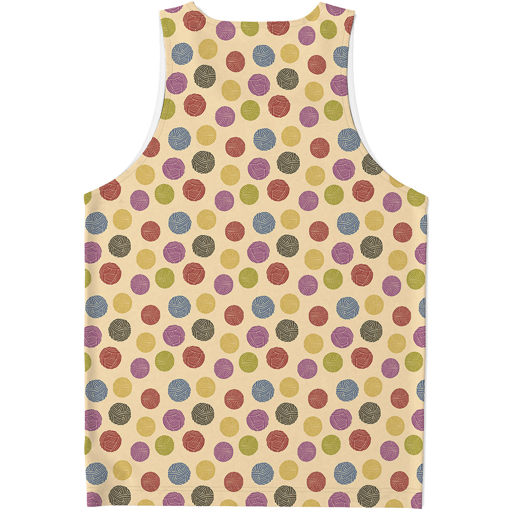 Knitting Yarn Pattern Print Men's Tank Top