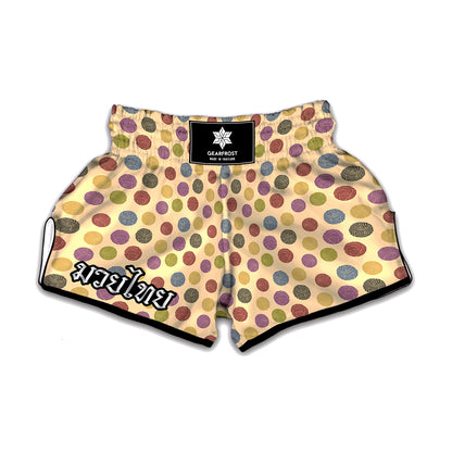 Knitting Yarn Pattern Print Muay Thai Boxing Shorts