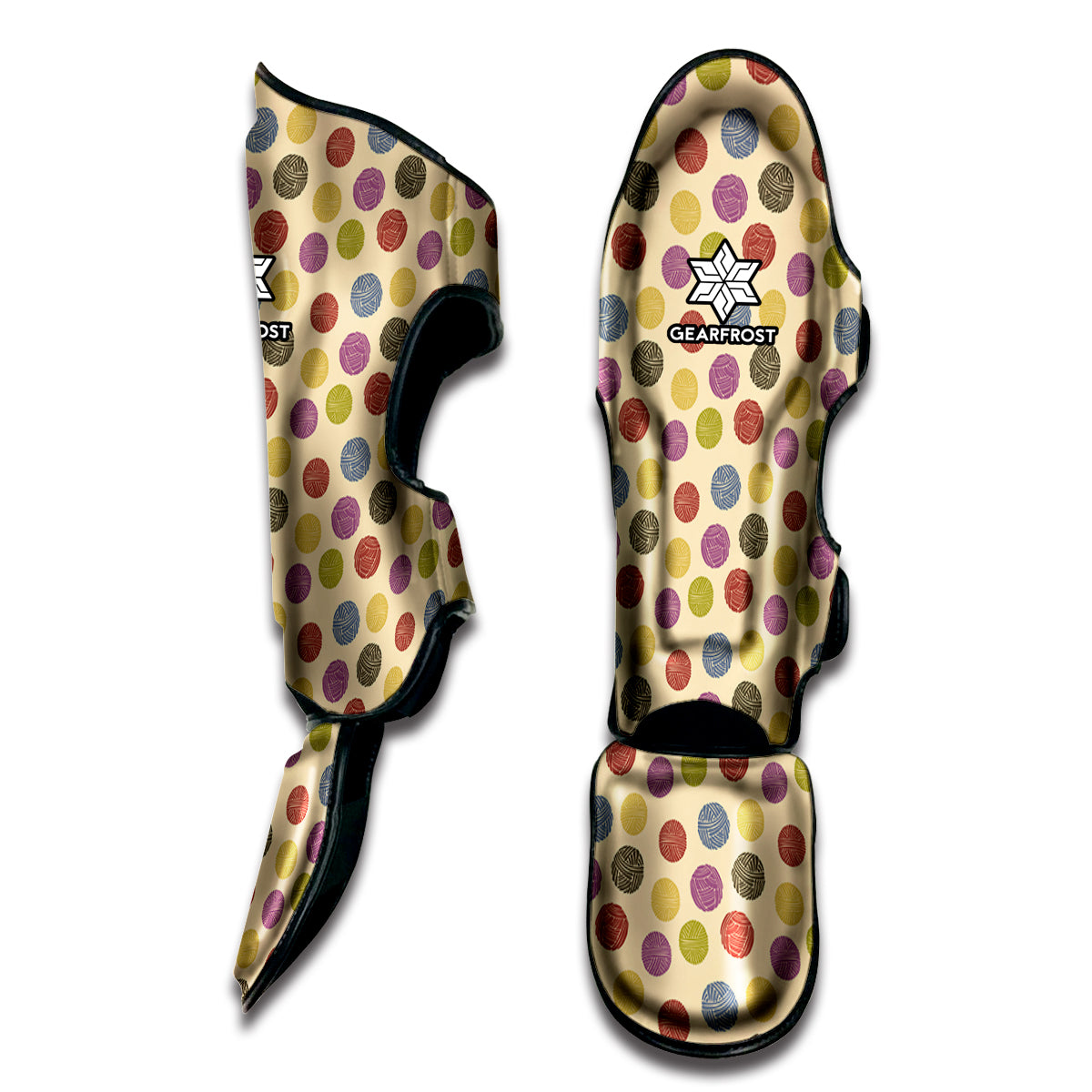 Knitting Yarn Pattern Print Muay Thai Shin Guard