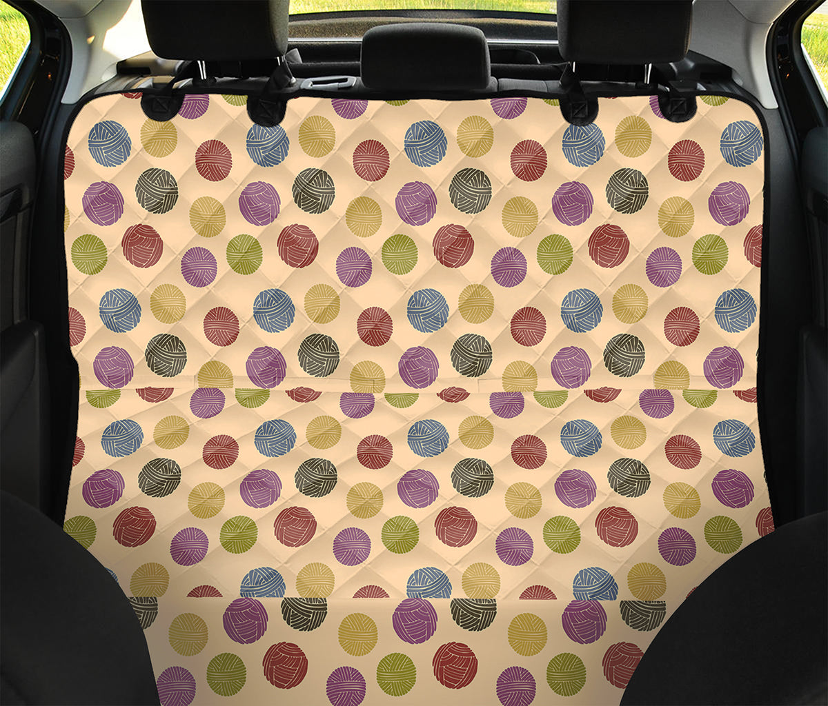 Knitting Yarn Pattern Print Pet Car Back Seat Cover
