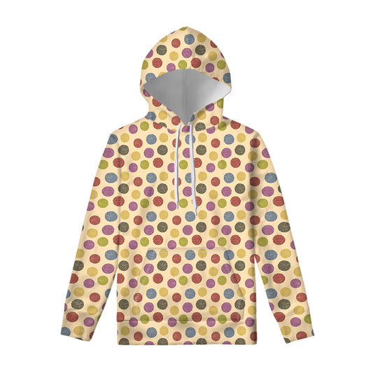 Knitting Yarn Pattern Print Pullover Hoodie