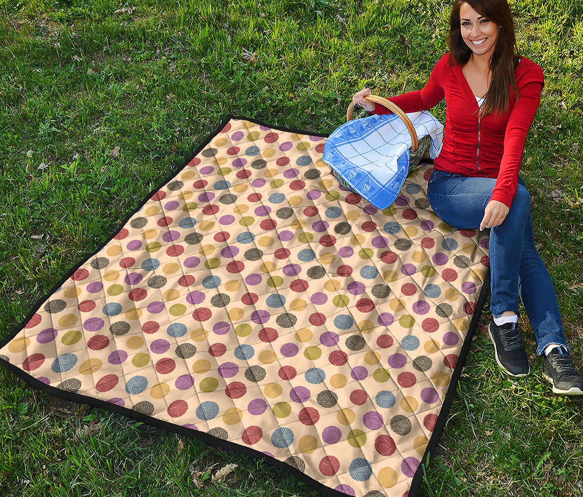 Knitting Yarn Pattern Print Quilt