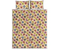 Knitting Yarn Pattern Print Quilt Bed Set