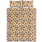 Knitting Yarn Pattern Print Quilt Bed Set