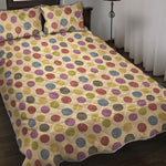 Knitting Yarn Pattern Print Quilt Bed Set