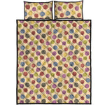 Knitting Yarn Pattern Print Quilt Bed Set