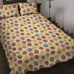 Knitting Yarn Pattern Print Quilt Bed Set