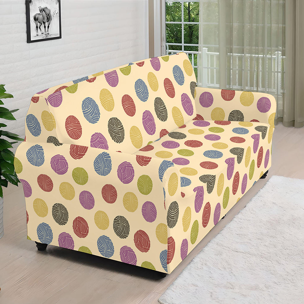 Knitting Yarn Pattern Print Sofa Cover