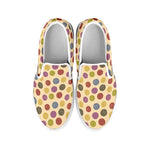 Knitting Yarn Pattern Print White Slip On Shoes