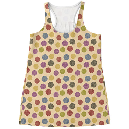 Knitting Yarn Pattern Print Women's Racerback Tank Top