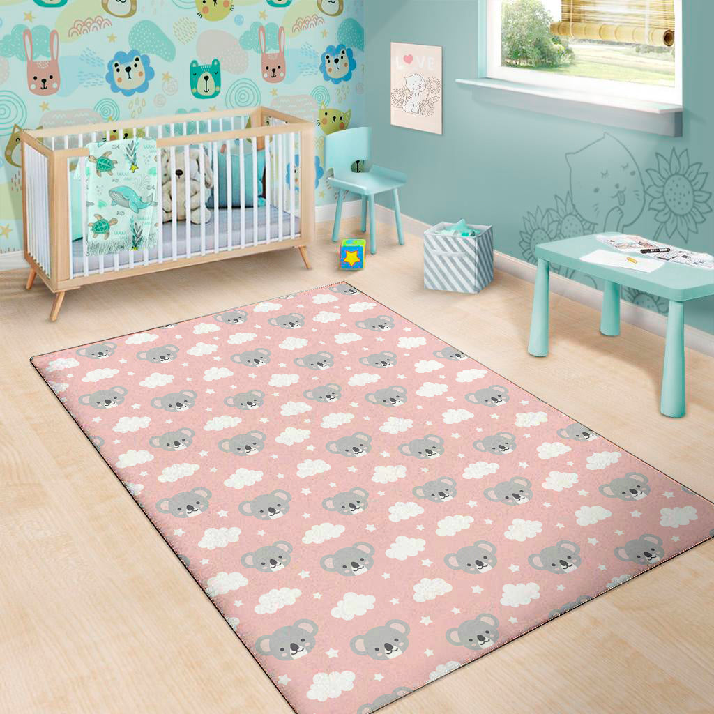 Koala Bear And Cloud Pattern Print Area Rug